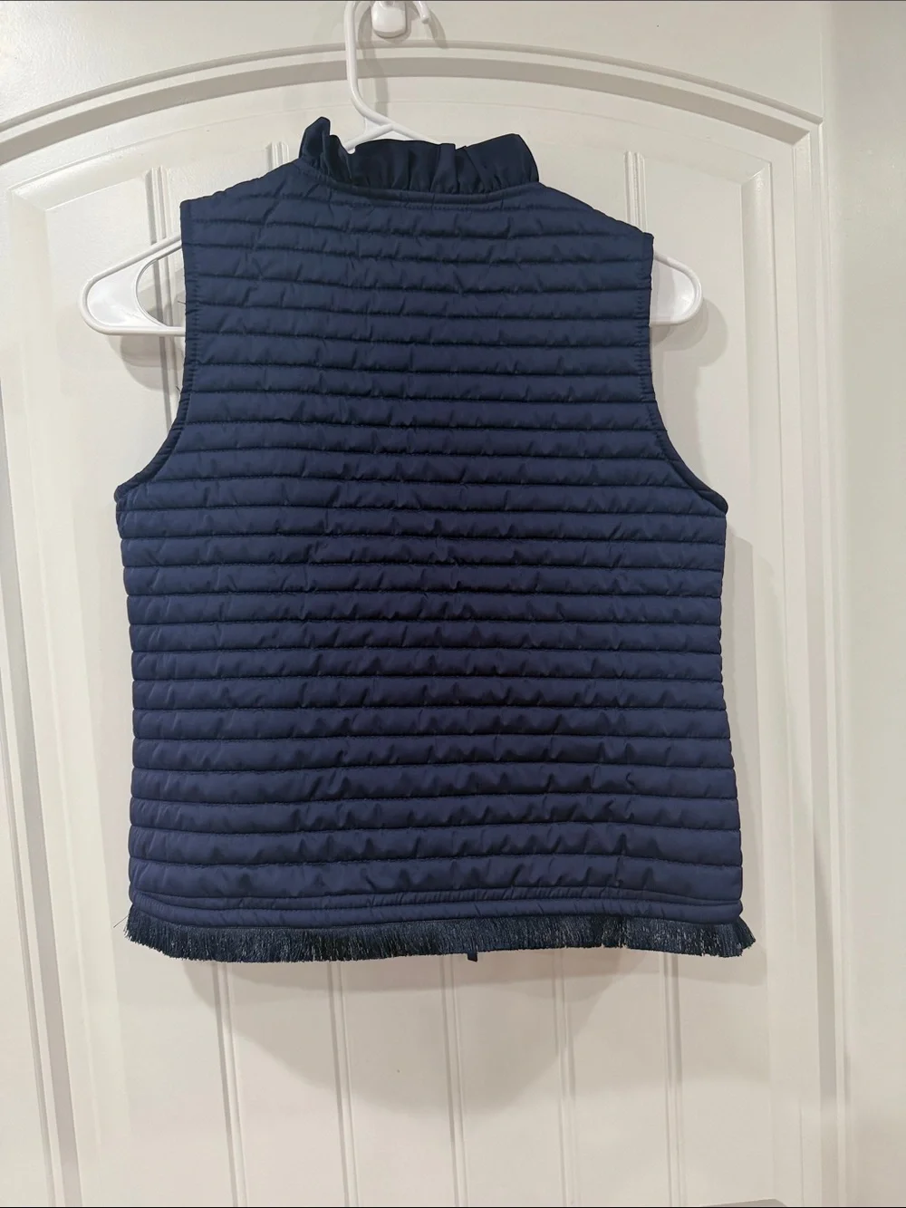 EUC Lilly Pulitzer Navy Quilted Girls' Vest with Fringe Trim